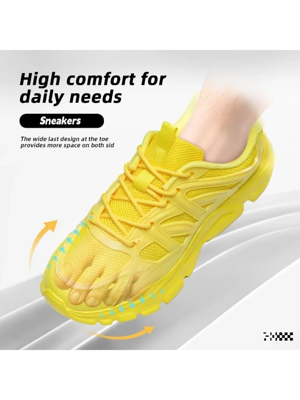 Women's Yellow Ladies Walking Comfor Breathable Soft Sole Tennis Sneaker Shoes